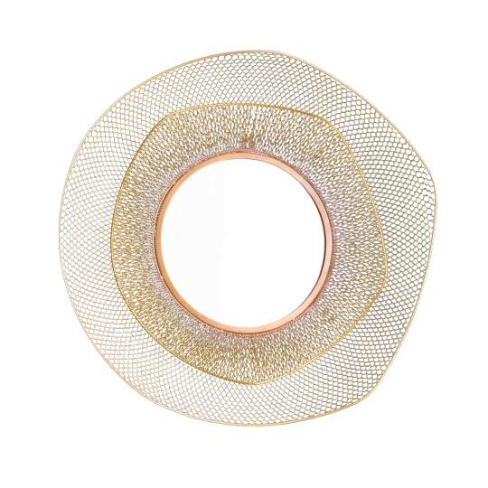 Espejo de metal con forma orgánica