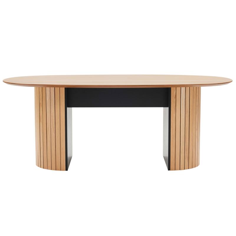 Mesa de comedor con tapa de MDF chapado en roble FSC® para 10 personas