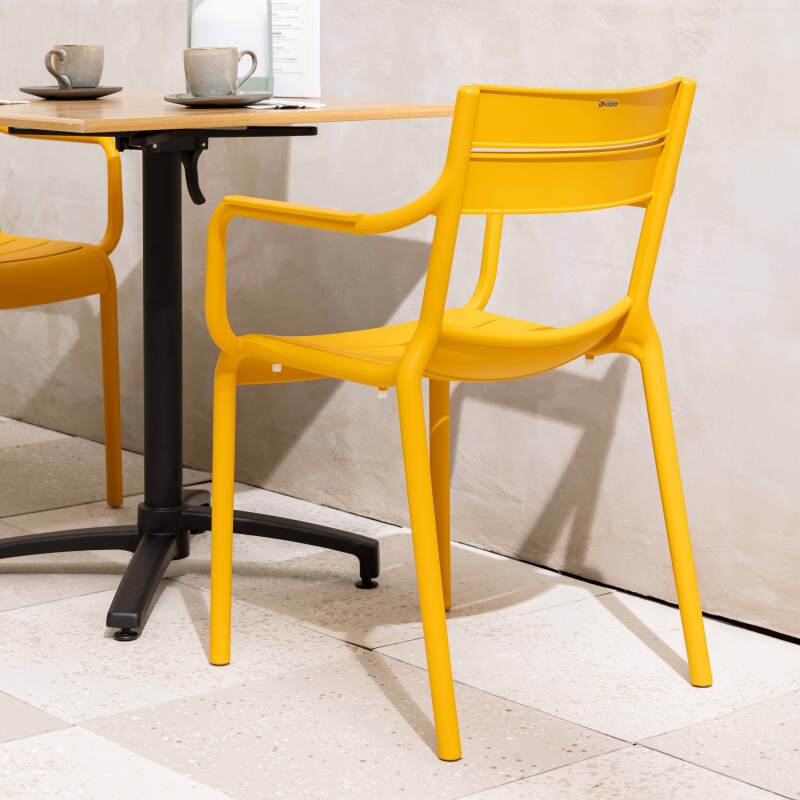 Silla de jardín de plástico con reposabrazos (2/7)