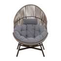 Sillón de jardín Egg sobre base de acero y ratán 142 cm