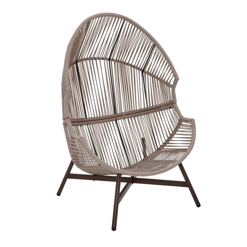 Sillón de jardín Egg sobre base de acero y ratán 142 cm