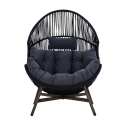 Sillón de jardín Egg sobre base de acero y ratán 142 cm