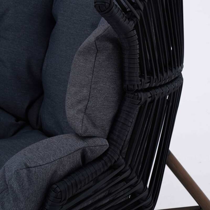 Sillón de jardín Egg sobre base de acero y ratán 142 cm (5/7)