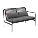 Mueble de jardín metálico de 4 plazas con 1 sofá, 2 sillones y mesa de centro.