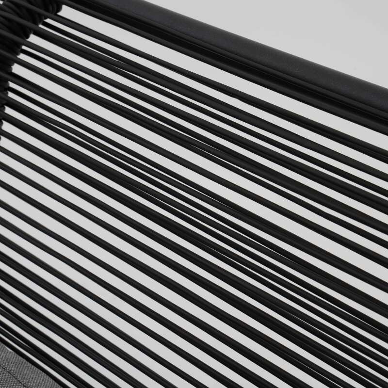 Mueble de jardín metálico de 4 plazas con 1 sofá, 2 sillones y mesa de centro.