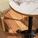 Mesa de terraza ⌀60 cm reclinable laminada y 2 sillas estilo bistró en ratán sintético