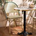 Mesa de terraza ⌀60 cm reclinable laminada y 2 sillas estilo bistró en ratán sintético