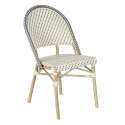Mesa de terraza ⌀60 cm reclinable laminada y 2 sillas estilo bistró en ratán sintético
