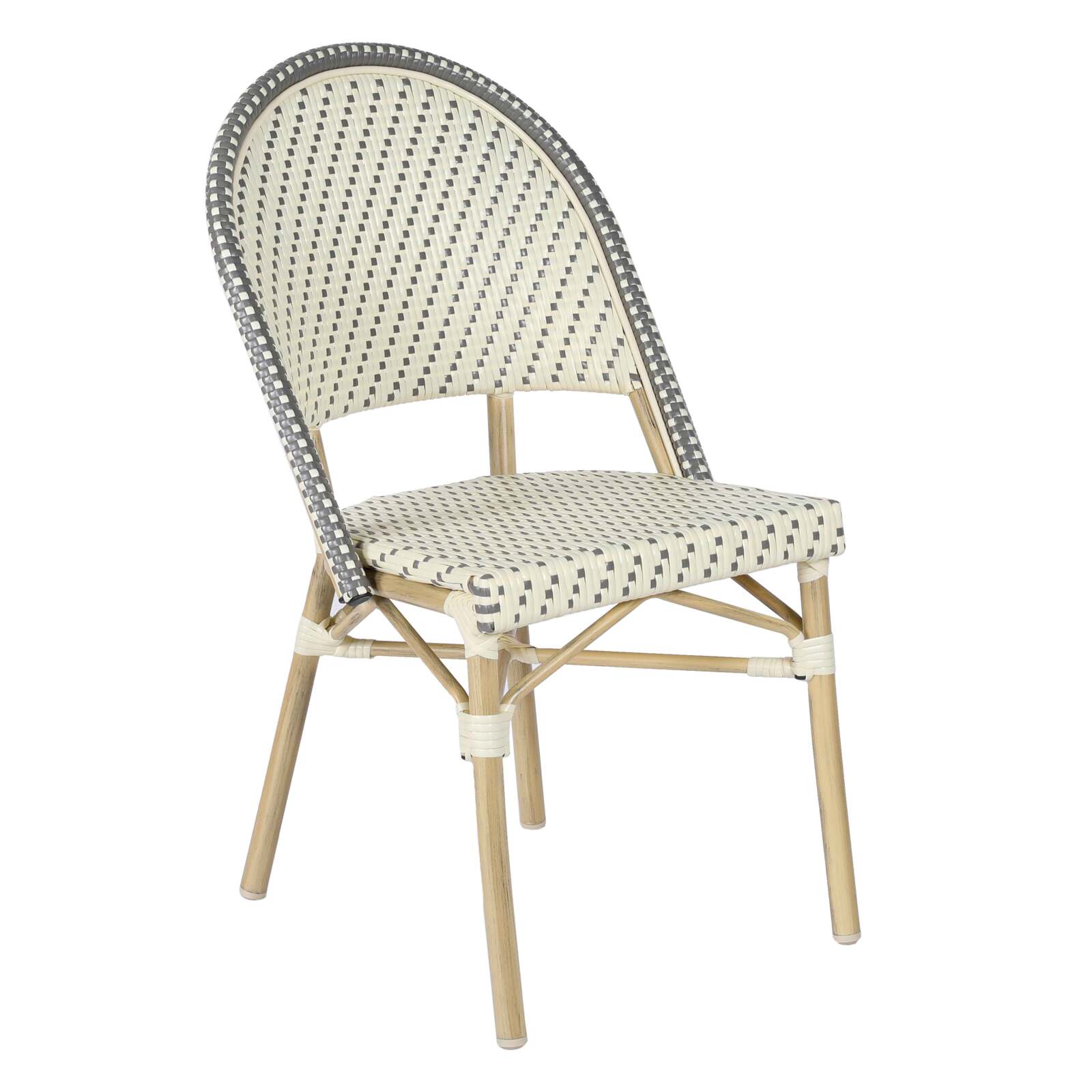 Mesa de terraza ⌀60 cm reclinable laminada y 2 sillas estilo bistró en ratán sintético