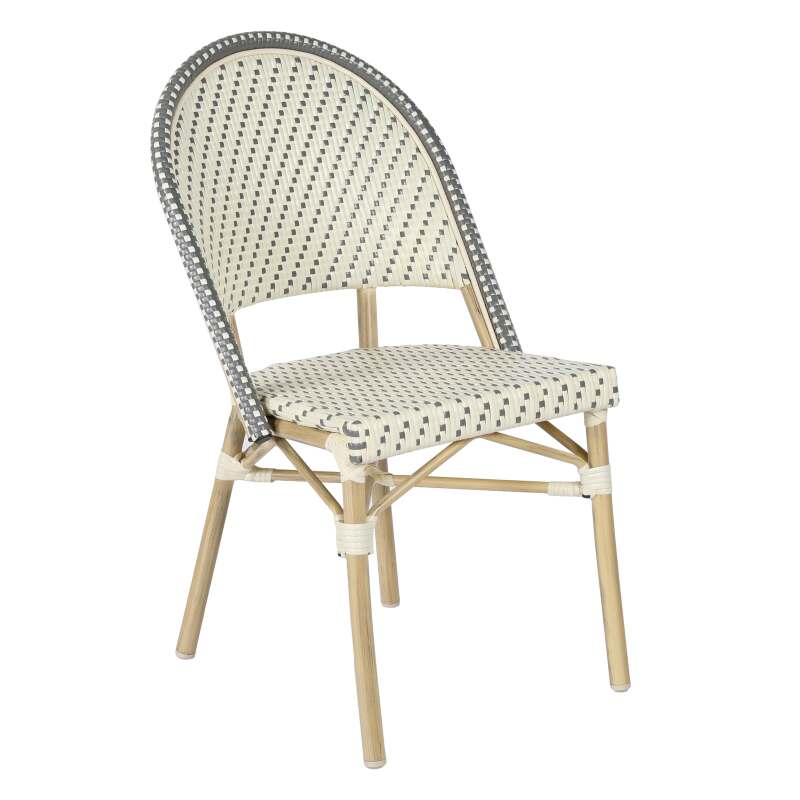 Mesa de terraza ⌀60 cm reclinable laminada y 2 sillas estilo bistró en ratán sintético (8/9)