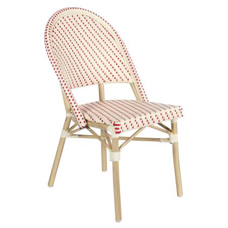 Mesa de terraza ⌀60 cm reclinable laminada y 2 sillas estilo bistró en ratán sintético (6/8)