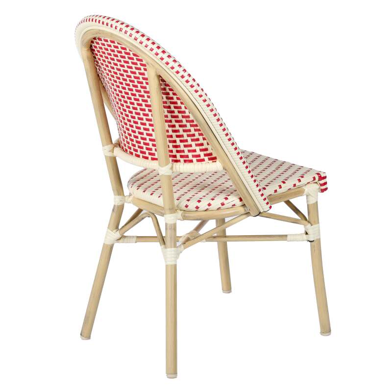 Mesa de terraza ⌀60 cm reclinable laminada y 2 sillas estilo bistró en ratán sintético (7/8)