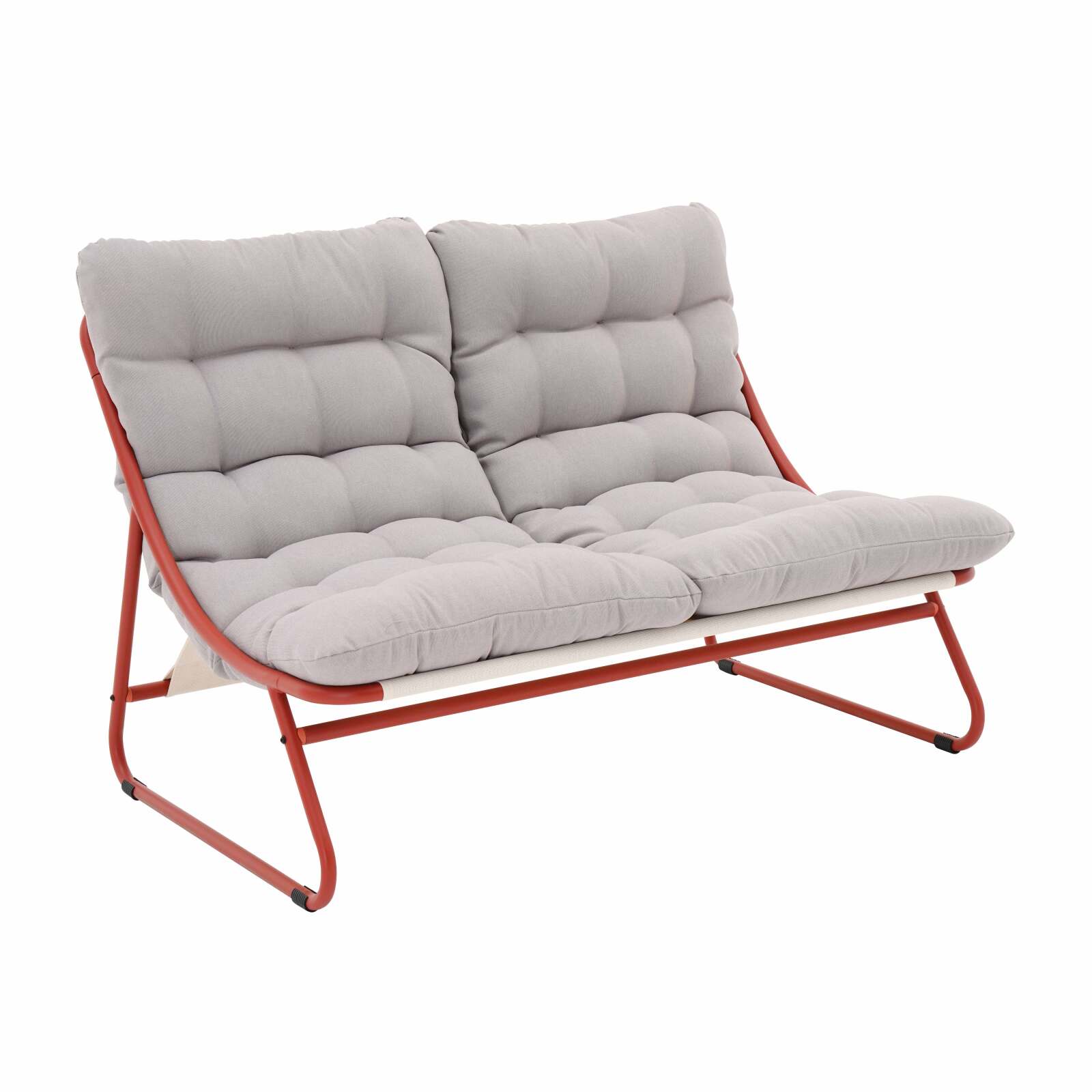 Mueble de jardín metálico de 4 plazas con 1 sofá, 2 sillones y mesa de centro.