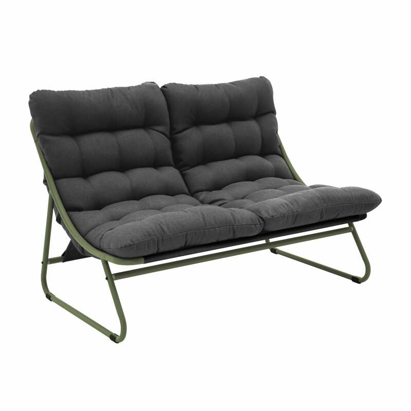 Mueble de jardín metálico de 4 plazas con 1 sofá, 2 sillones y mesa de centro.