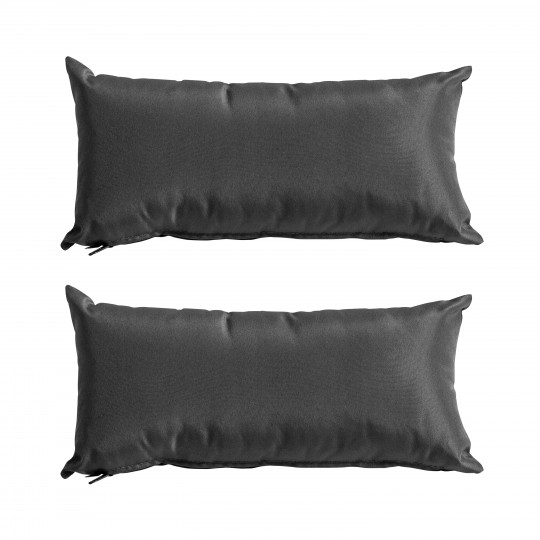 Lote de 2 pequeños cojines rectangulares lisos de exterior con funda extraíble 40 x 20 cm