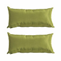 Lote de 2 pequeños cojines rectangulares lisos de exterior con funda extraíble 40 x 20 cm