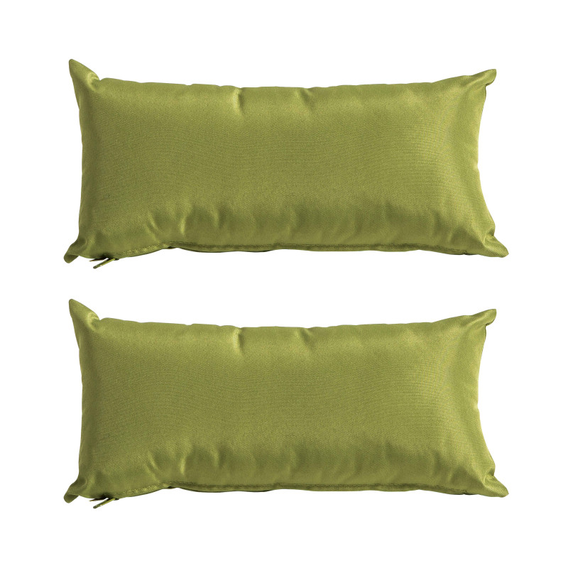 Lote de 2 pequeños cojines rectangulares lisos de exterior con funda extraíble 40 x 20 cm
