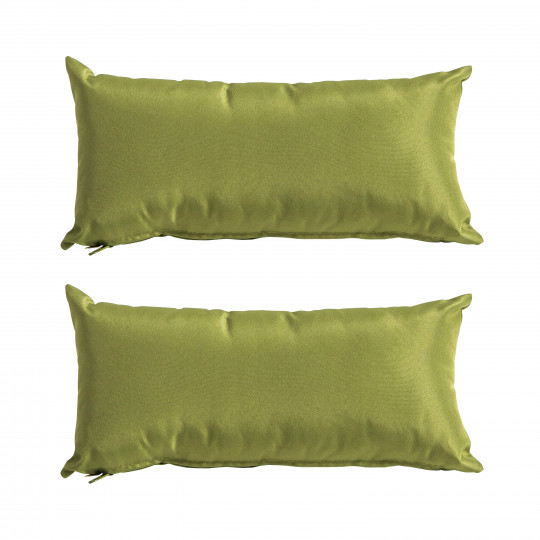Lote de 2 pequeños cojines rectangulares lisos de exterior con funda extraíble 40 x 20 cm
