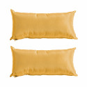 Lote de 2 pequeños cojines rectangulares lisos de exterior con funda extraíble 40 x 20 cm