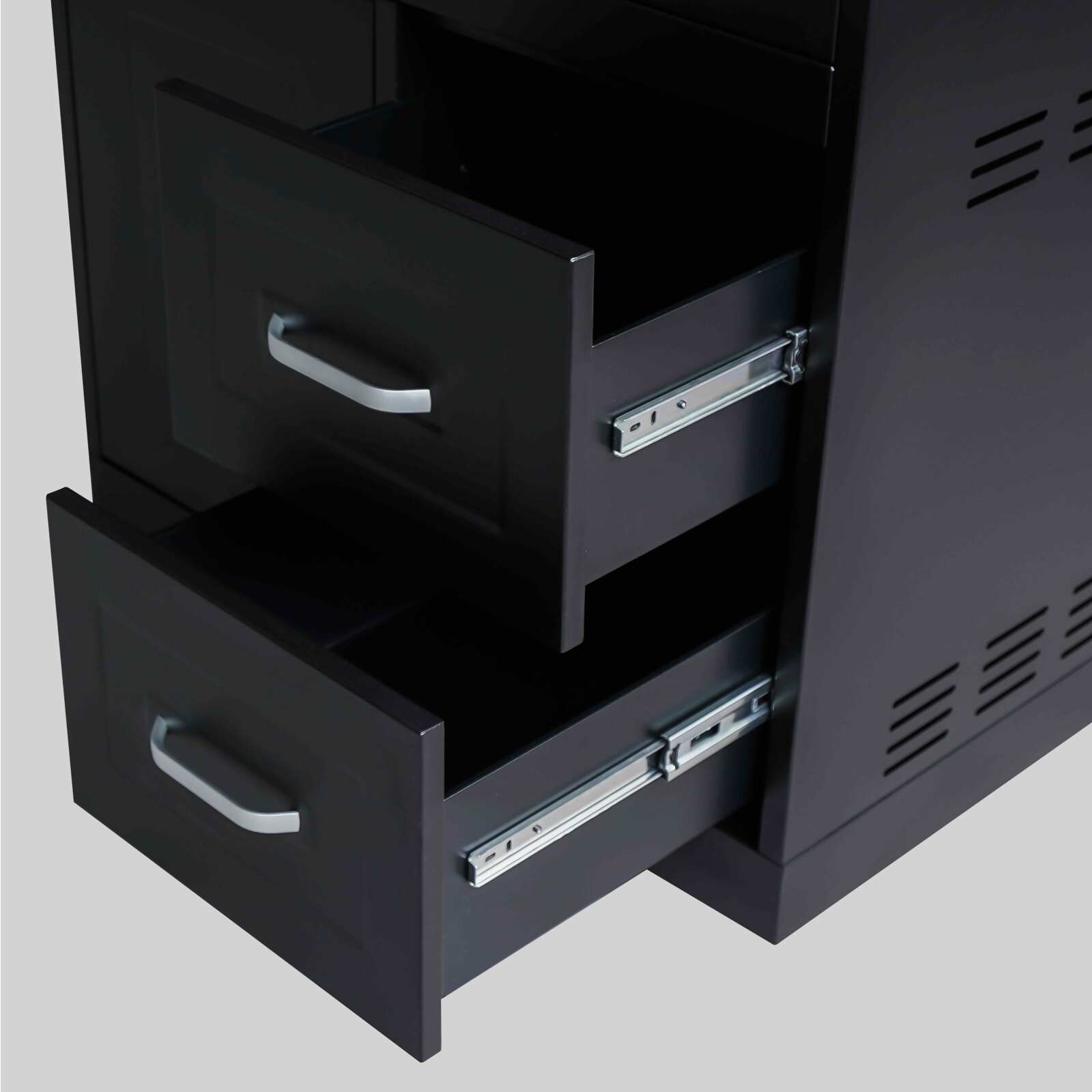 Cocina exterior de acero de 3 elementos con cocina de gas.