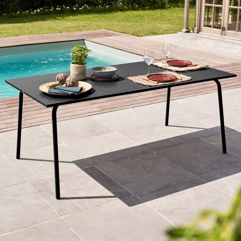 Mesa de jardín de metal 8 personas 180x90 cm - Lifestyle