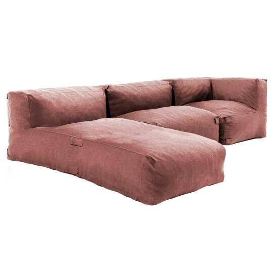 Sofá modular de exterior para 3 personas con 1 sillón, 1 sillón esquinero y 1 chaise longue | Oviala