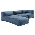 Mobiliario de jardín modular con 1 sillón bajo, 1 sillón esquinero y 1 chaise longue 