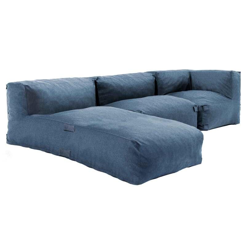Mobiliario de jardín modular con 1 sillón bajo, 1 sillón esquinero y 1 chaise longue 