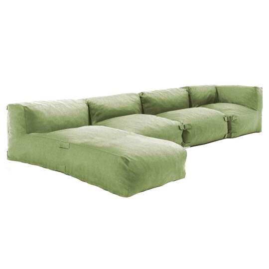 Mobiliario de jardín modular con 2 sillones bajo, 1 sillón esquinero y 1 chaise longue