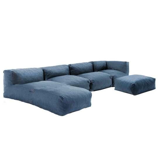 Mobiliario de jardín modular con 2 sillones bajo, 1 sillón esquinero, 1 tumbona y 1 puf | Oviala