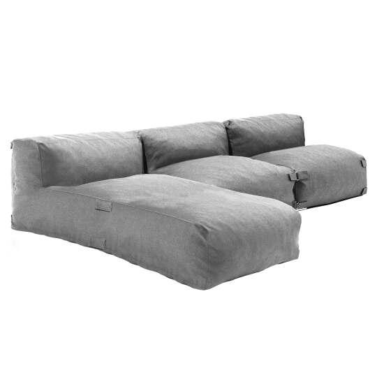 Mobiliario de jardín modular con 2 sillones y 1 chaise longue.
