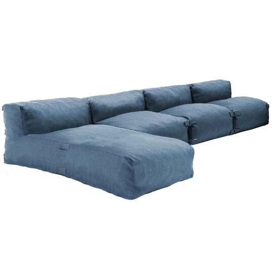 Mobiliario de jardín modular con 3 sillones y 1 chaise longue.