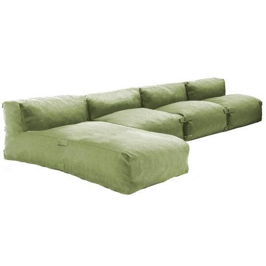 Mobiliario de jardín modular con 3 sillones y 1 chaise longue.
