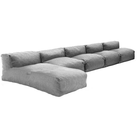 Mobiliario de jardín modular con 4 sillones y 1 chaise longue.