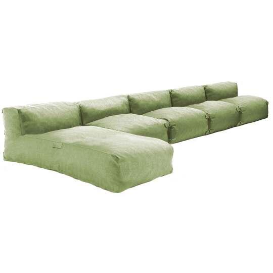 Mobiliario de jardín modular con 4 sillones y 1 chaise longue.