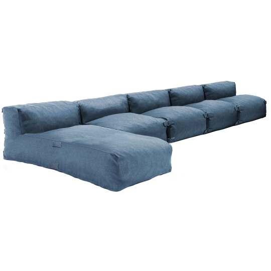 Mobiliario de jardín modular con 4 sillones y 1 chaise longue.