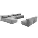 Mobiliario de jardín modular con 5 sillones y 1 chaise longue.