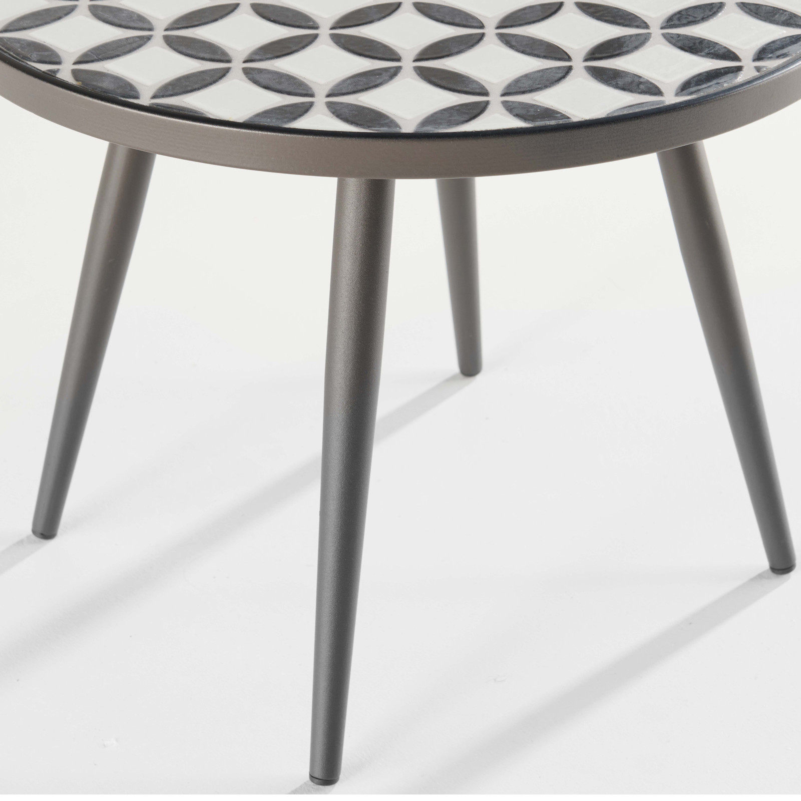 Mesa de centro redonda con motivo de mosaico Ø 45 cm