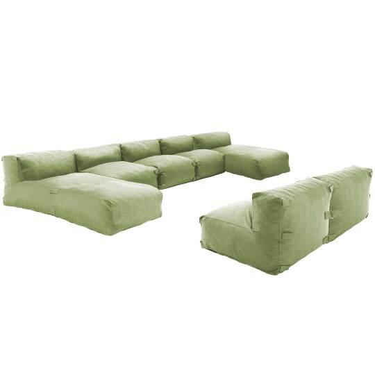Mobiliario de jardín modular con 5 sillones y 2 tumbonas.