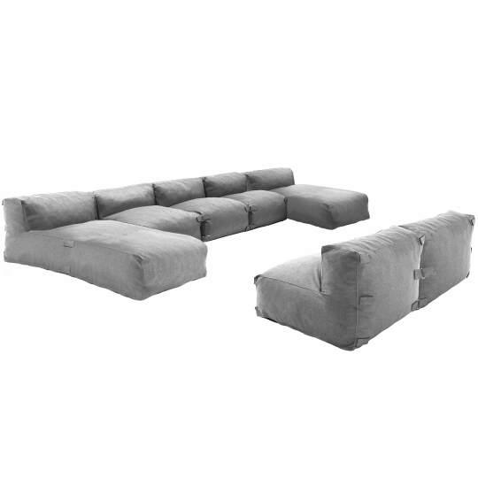Mobiliario de jardín modular con 5 sillones y 2 tumbonas.