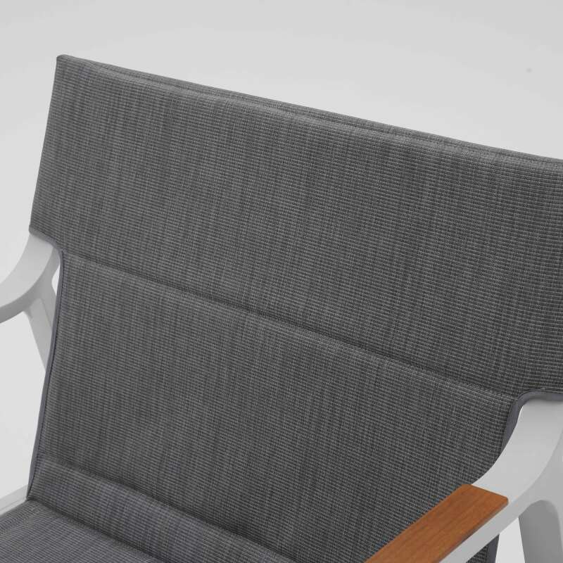 Mueble de jardín de aluminio de 4 plazas con 1 sofá, 2 sillones y mesa de centro