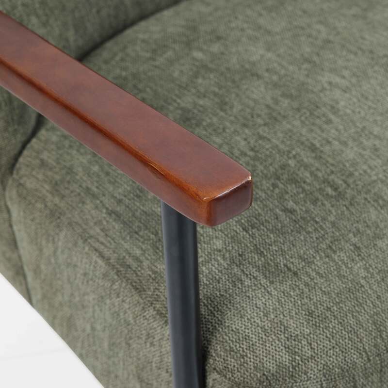 Sillón relax en acero, madera y tela (6/7)