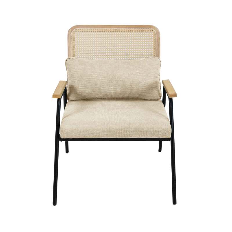 Sillón relax en acero, ratán sintético y tela. (3/5)