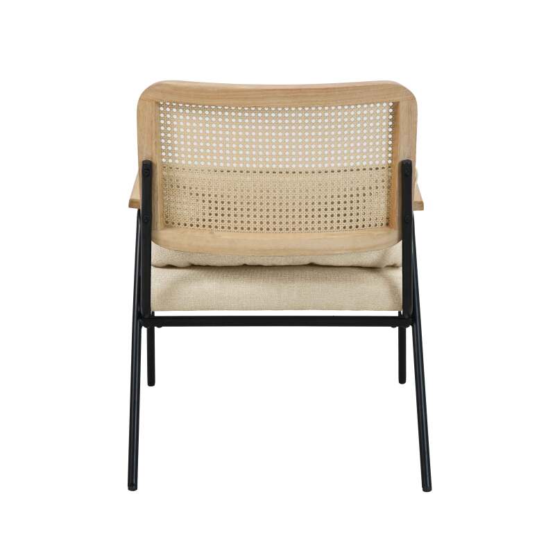 Sillón relax en acero, ratán sintético y tela. (4/5)