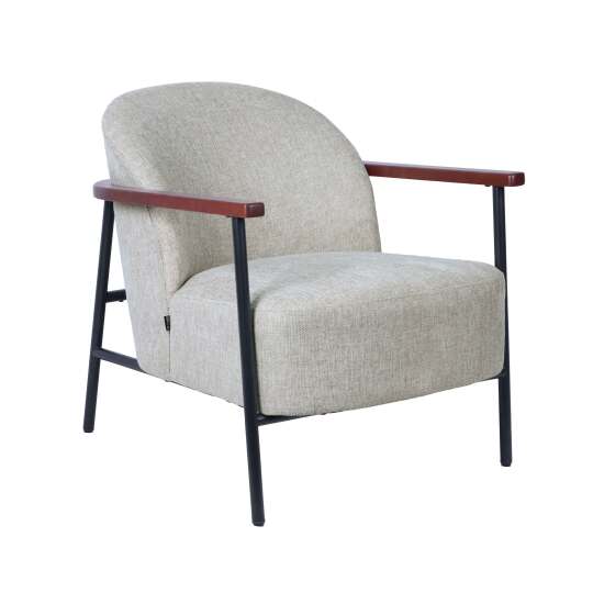 Sillón relax en acero, madera y tela