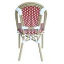 Silla de jardín estilo bistro parisino de aluminio y ratán sintético