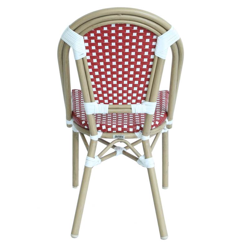 Silla de jardín estilo bistro parisino de aluminio y ratán sintético (3/4)