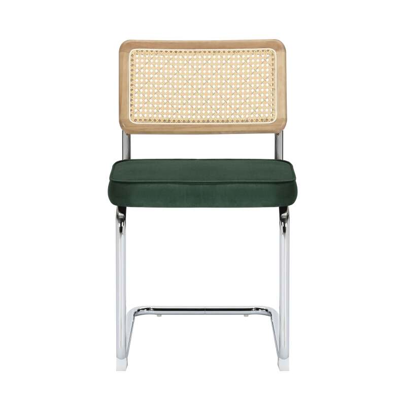 Juego de 2 sillas de acero y terciopelo.  (3/7)