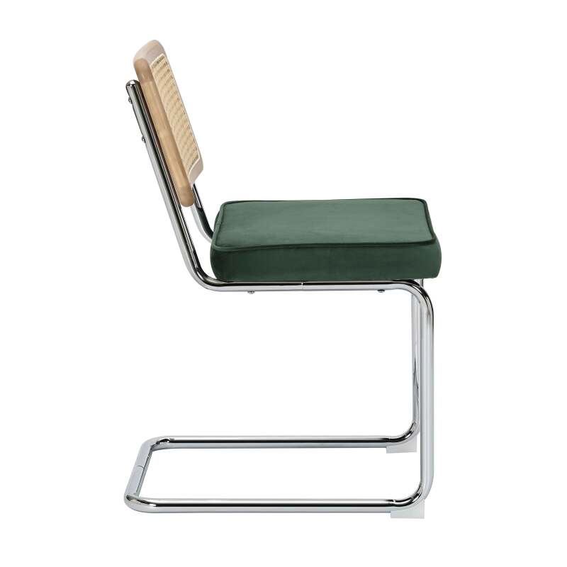 Juego de 2 sillas de acero y terciopelo.  (2/7)