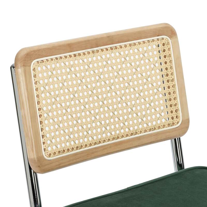 Juego de 2 tronas en acero y terciopelo. 